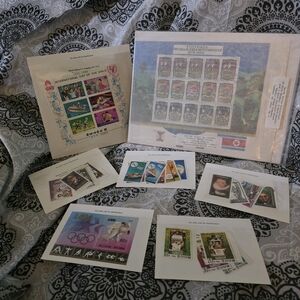 Collection of Colorful Postage Stamps
